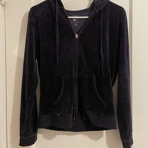 Macy blue velour zip up